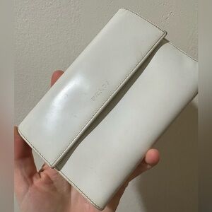 Prada Cream Leather Wallet,‎ multiple compartments